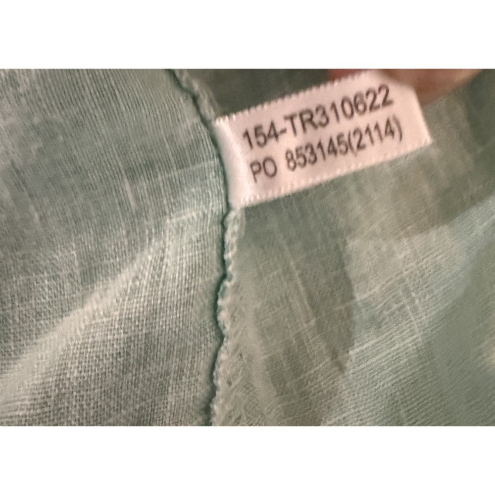 Tommy Bahama Mens L Green 100% Linen Button Down Shirt Relax Fit Long Sleeve - Picture 6 of 8